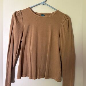 Old Navy ruffle sleeve brown long sleeve top